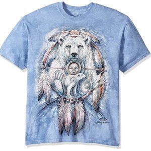 Spirit Bear Native American Dreamcatcher The Mountain Blue Cotton T-Shirt S-L
